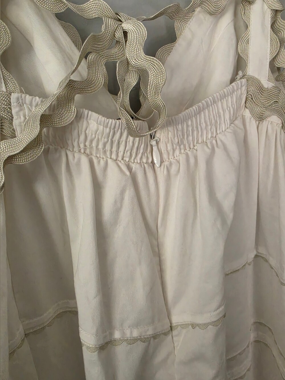 Sofie The Label Ric Rac Cream Tiered Eyelet Midi Dress Medium - Picture 7 of 10